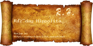 Ráday Hippolita névjegykártya